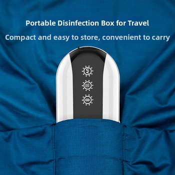 Prenosná krabička na príbor s UV dezinfekciou na cestovanie — ABS materiál, dezinfekcia a sušenie, obsahuje bežné príborové potreby a lyžicu, značka Aigryo, séria Matka a Dieťa