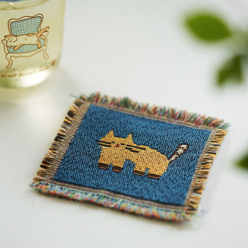 Suport de cană tricotat, stil Nordic, pătrat, din pânză, calitate de primă clasă