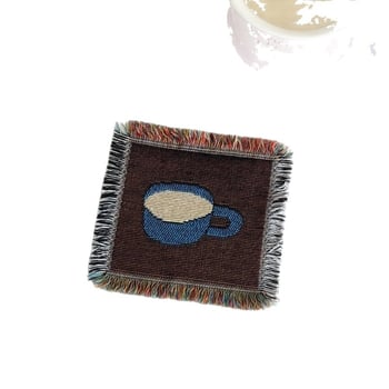 Suport de cană tricotat, stil Nordic, pătrat, din pânză, calitate de primă clasă