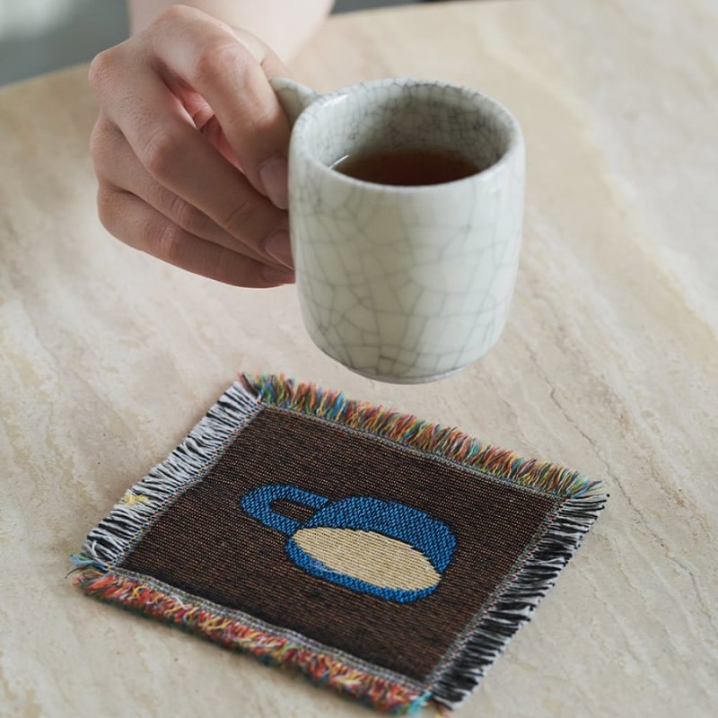 Suport de cană tricotat, stil Nordic, pătrat, din pânză, calitate de primă clasă