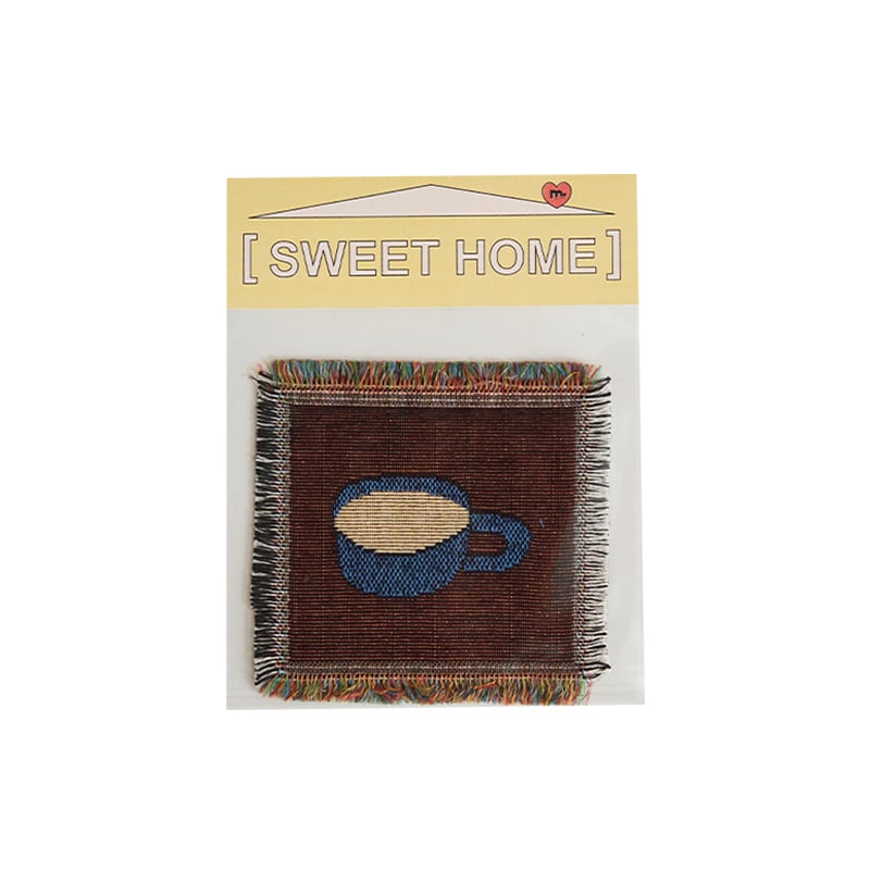 Suport de cană tricotat, stil Nordic, pătrat, din pânză, calitate de primă clasă