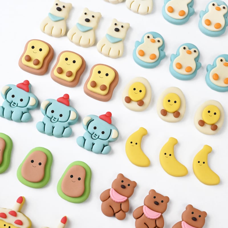 Formă pentru chifle la abur cu motive animale și fructe, din plastic, serie Fruit Animals, potrivită pentru chifle la abur și fondant