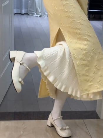 Чипао подплата за рокля - флорална релефна шарка, А-линия, средна дължина, микроеластичност