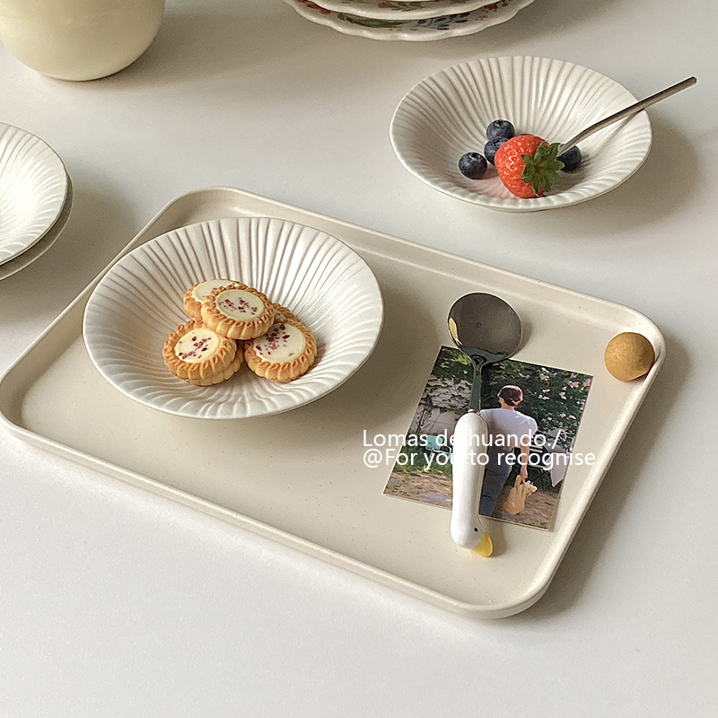 Bol ceramic plat cu model în dungi, culoare sub glazură, potrivit pentru microunde, formă rotundă, pentru iaurt și deserturi