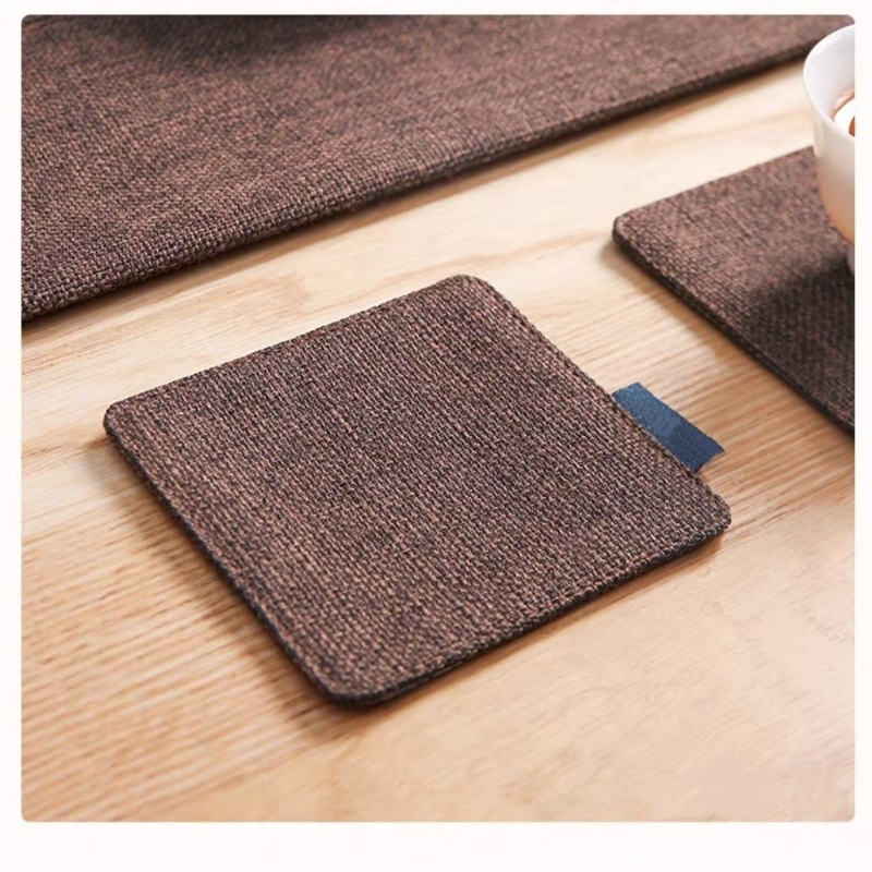 Suport pătrat din pânză pentru ceainic și ceai – placă izolatoare, impermeabil, pentru birou și casă, stil simplu, calitate premium