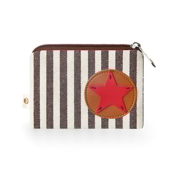 Monetų piniginė su dryžuotu raštu, drobė, gaivus ir mielas stilius, kvėpuojantis, kasdieniam naudojimui