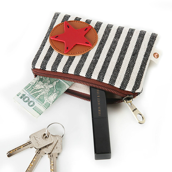 Monetų piniginė su dryžuotu raštu, drobė, gaivus ir mielas stilius, kvėpuojantis, kasdieniam naudojimui