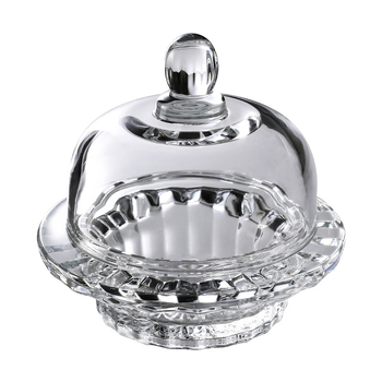 Cupe de desert din sticlă cu capac – bol transparent, rotund, potrivit pentru fructe și deserturi