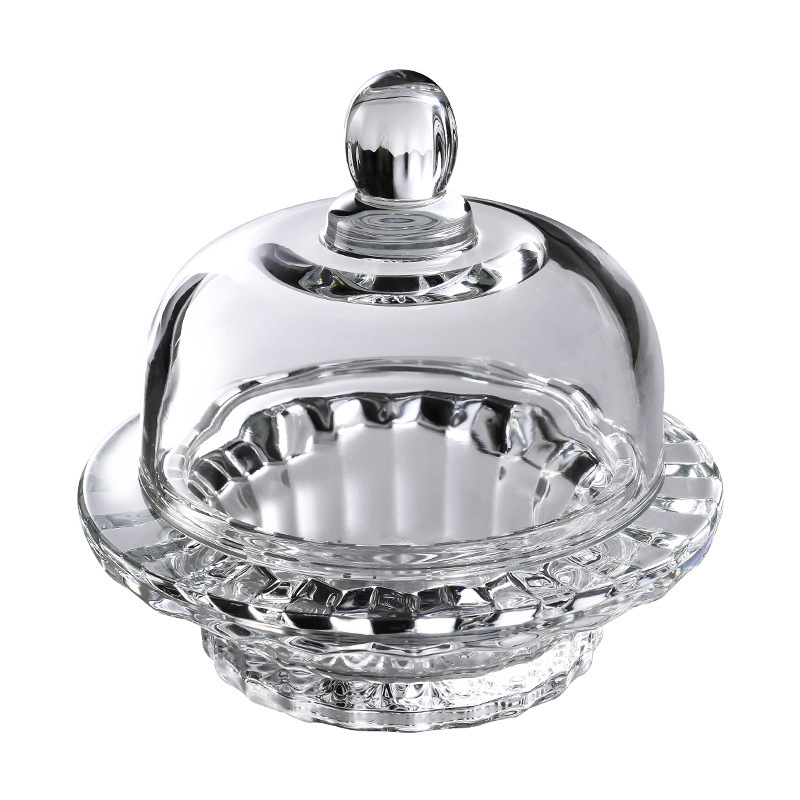 Cupe de desert din sticlă cu capac – bol transparent, rotund, potrivit pentru fructe și deserturi