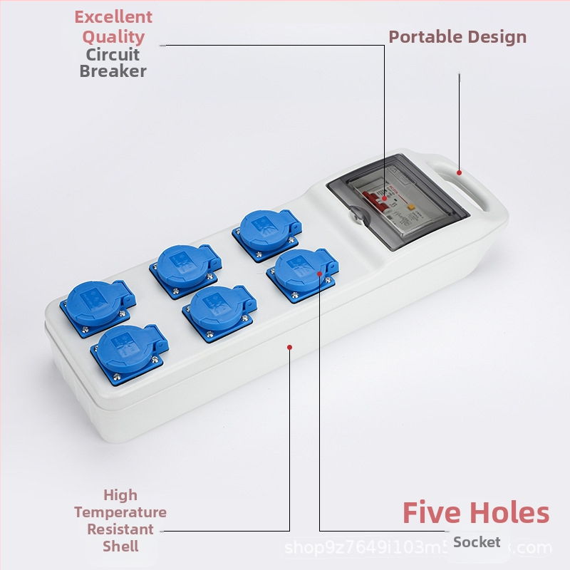 Trojúrovňová rozvodnica na stavbu s konektormi, IP65, prenosná vonkajšia, 6 zásuviek, 32A