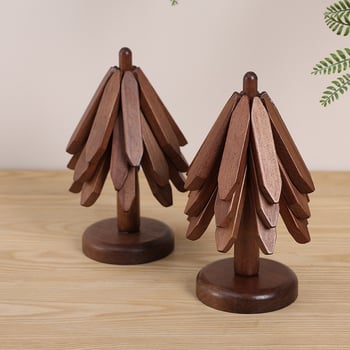 Covoraș de masă din lemn, stil Nordic, formă neregulată, rezistent la căldură, calitate premium