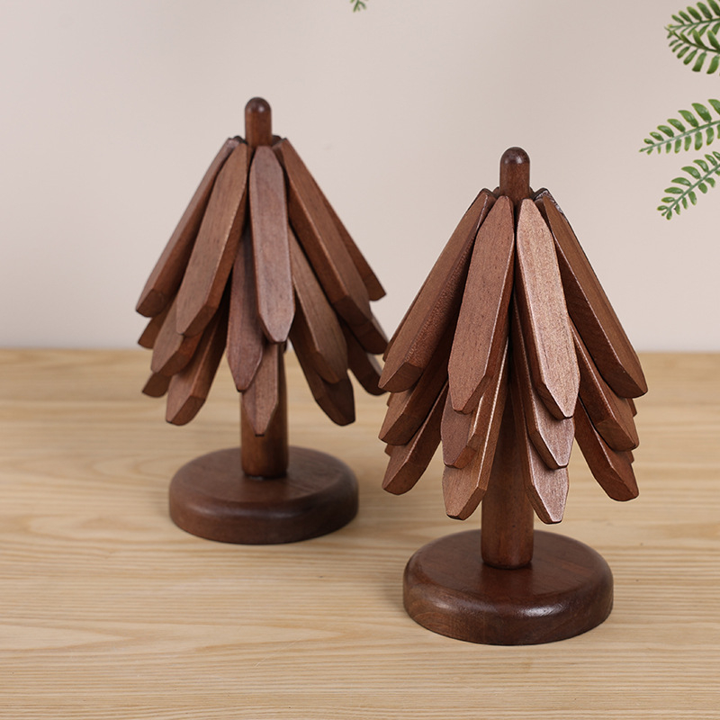 Covoraș de masă din lemn, stil Nordic, formă neregulată, rezistent la căldură, calitate premium