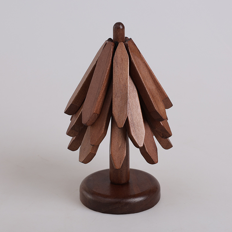 Covoraș de masă din lemn, stil Nordic, formă neregulată, rezistent la căldură, calitate premium