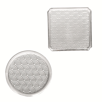 Suport din sticlă pentru ceai și coaster în stil japonez, cu model Xiangyun Waves (rotund și pătrat) – accesorii pentru setul de ceai