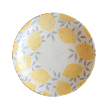 Nishida Koyu set ceramic în stil japonez, serie cu lămâie, 5 piese – farfurioare mici și boluri pentru orez, cu motiv floral