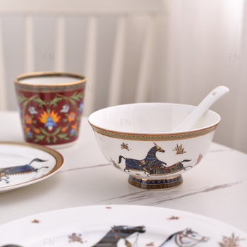 Set de veselă din porțelan osos, 10 piese, ambalaj cadou, compatibil cu microunde, logo personalizabil