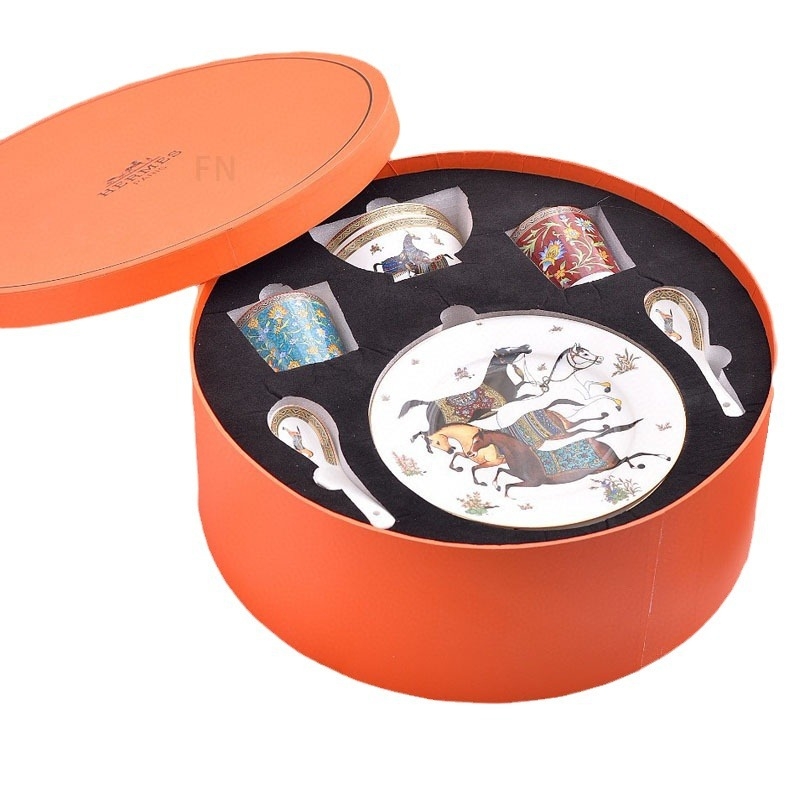 Set de veselă din porțelan osos, 10 piese, ambalaj cadou, compatibil cu microunde, logo personalizabil