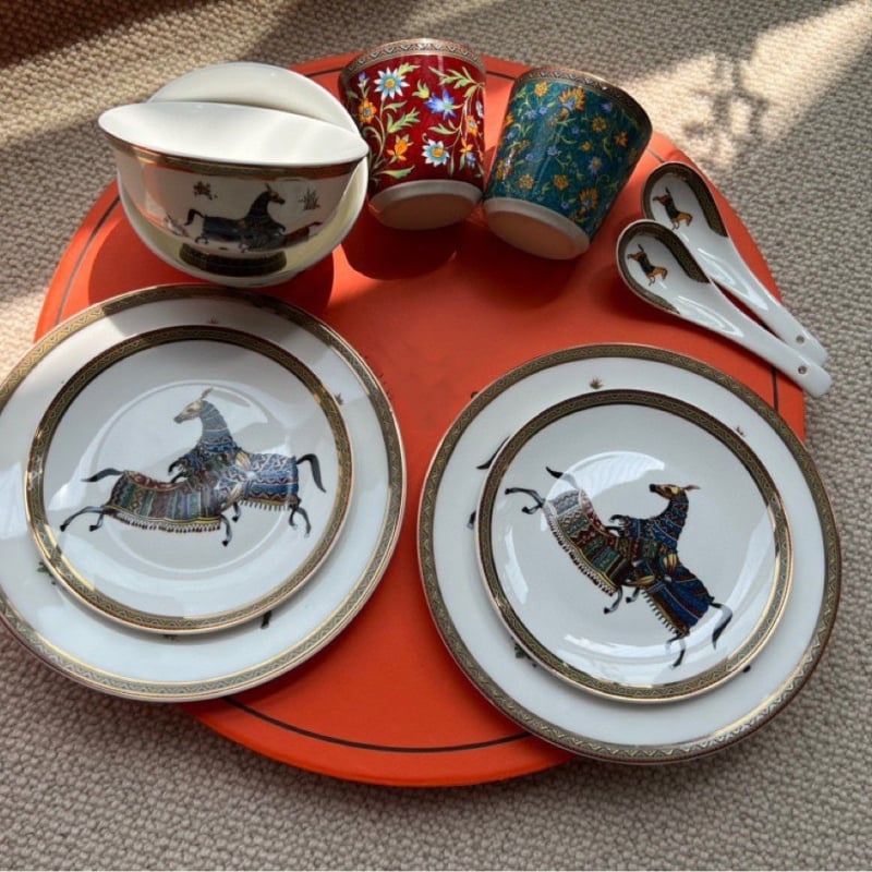 Set de veselă din porțelan osos, 10 piese, ambalaj cadou, compatibil cu microunde, logo personalizabil