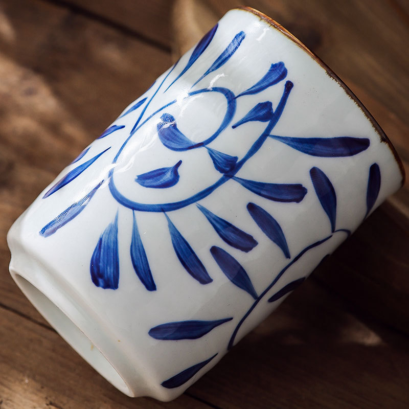 Cească ceramică în stil japonez, pictură manuală, formă rotundă, compatibilă cu microundele, imprimare logo, personalizare disponibilă