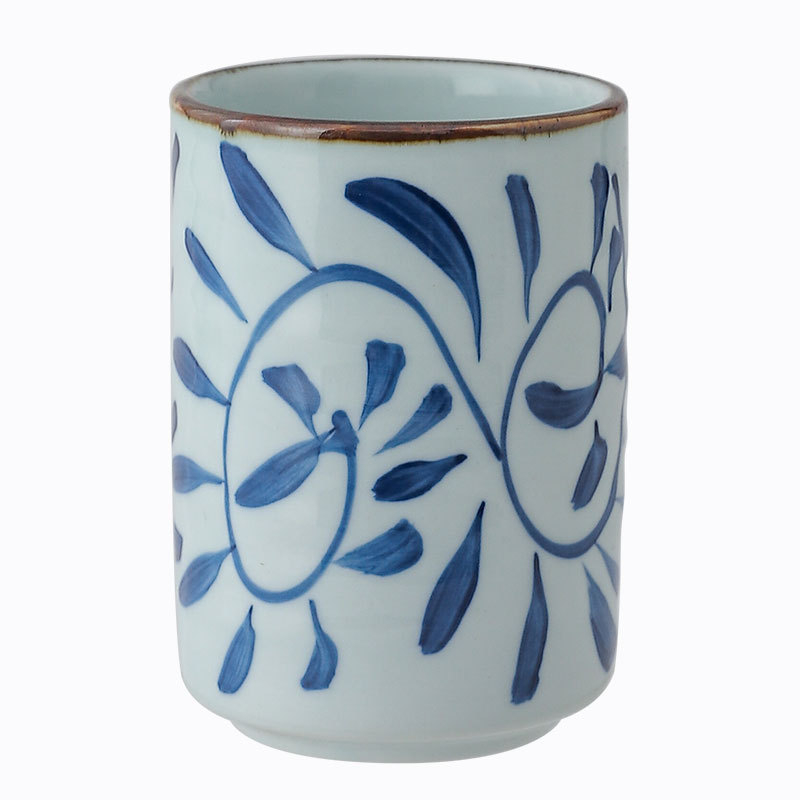 Cească ceramică în stil japonez, pictură manuală, formă rotundă, compatibilă cu microundele, imprimare logo, personalizare disponibilă