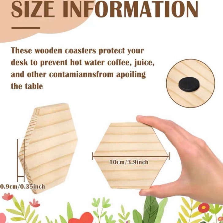 Suport circular pentru ceașcă din lemn de pin, stil minimalist modern, izolație termică, personalizare logo.