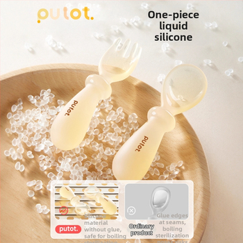 Putot PPSU бебешка вилица и лъжица за обучение, карикатурен стил, за деца над 6 месеца