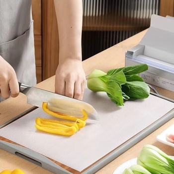 Jednokratni kućni podmetači za stol i podloge za dasku za rezanje, vodootporne i otporne na masnoće, PE materijal, jednobojni uzorak, kvadratni oblik, moderni minimalistički stil, lansirano proljeće 2024