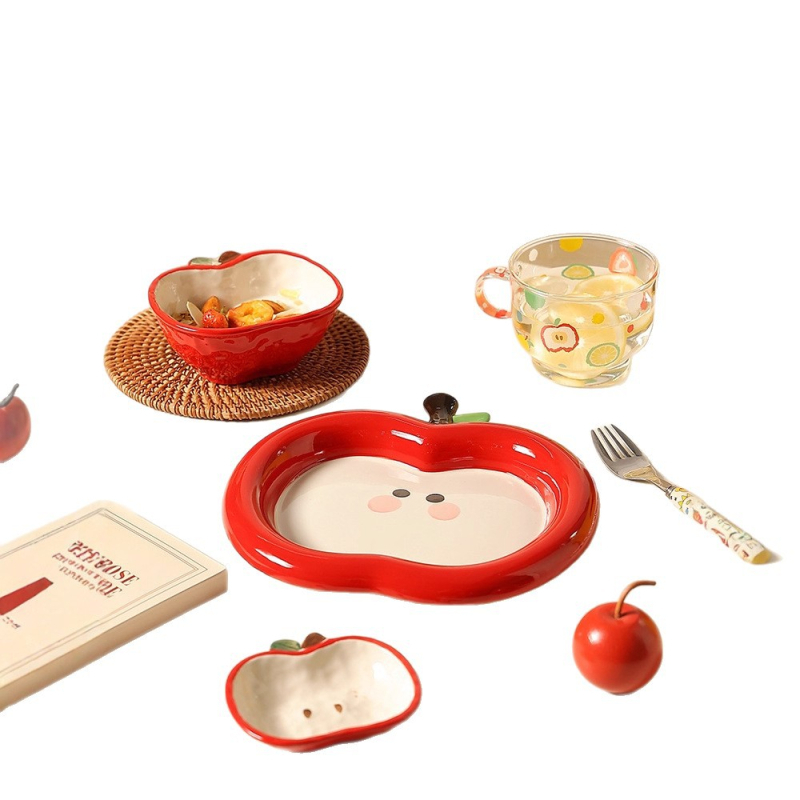 Keramički set zdjela, tanjura i pločica s floralnim uzorkom, skandinavski stil, kružnog oblika, kompatibilan s mikrovalnom pećnicom, mogućnost prilagodbe