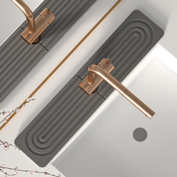 Covoraș pentru chiuvetă din diatomită, pătrat, absorbant, uscare rapidă, pentru bucătărie și baie