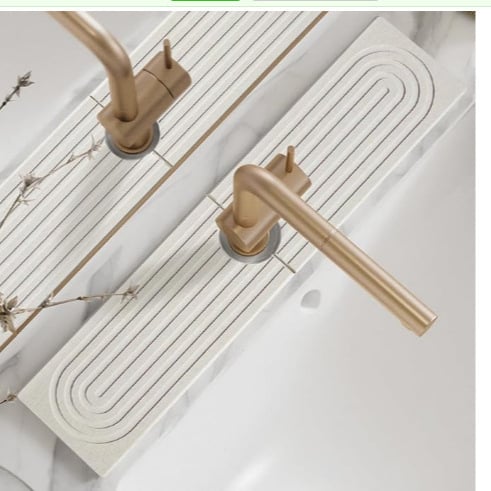 Covoraș pentru chiuvetă din diatomită, pătrat, absorbant, uscare rapidă, pentru bucătărie și baie