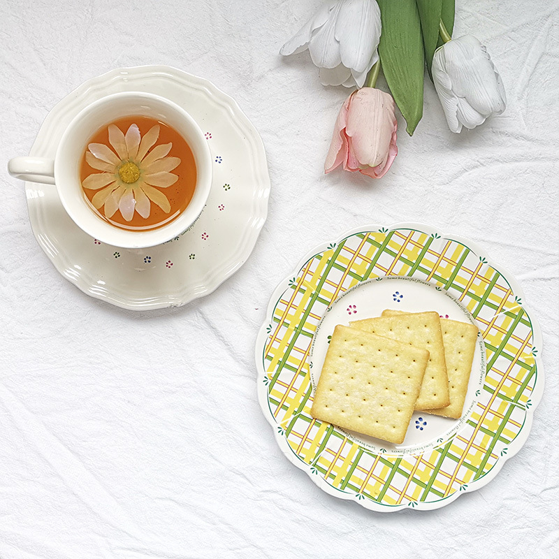 Set de veselă din porțelan, 5 piese, model cartoon, finisaj glazurat peste, imprimare logo, personalizare disponibilă