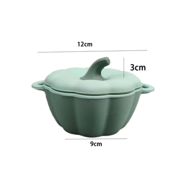 Famous Time set silicon pentru hrănire bebeluși cu bol cu ventuză și linguriță de antrenament, bol în formă de dovleac, 12 luni+