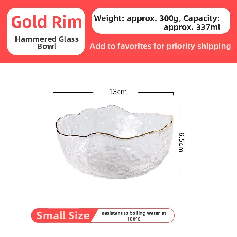 Sklenený set riadu na stolovanie: miska na šalát, miska na polievku, sklenená miska na dezert a tanier na ovocie; tepelne odolné sklo; ručná výroba; prispôsobiteľný; japonský štýl; vhodné pre domov a internát.