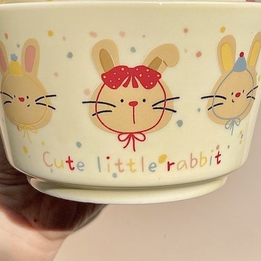 Porcelanska zdjela s motivom životinje u cartoon stilu za salatu, jogurt i juhu — okruglog oblika, boja ispod glazure, nije pogodno za mikrovalnu