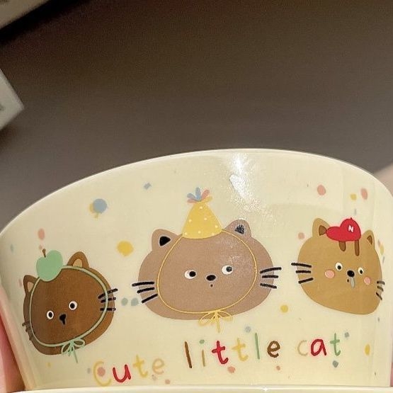 Porcelanska zdjela s motivom životinje u cartoon stilu za salatu, jogurt i juhu — okruglog oblika, boja ispod glazure, nije pogodno za mikrovalnu