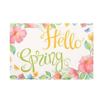 Placemat de masă de unică folosință, în stil european, imprimeu floral, din hârtie, formă pătrată, biodegradabil, calitate de primă clasă