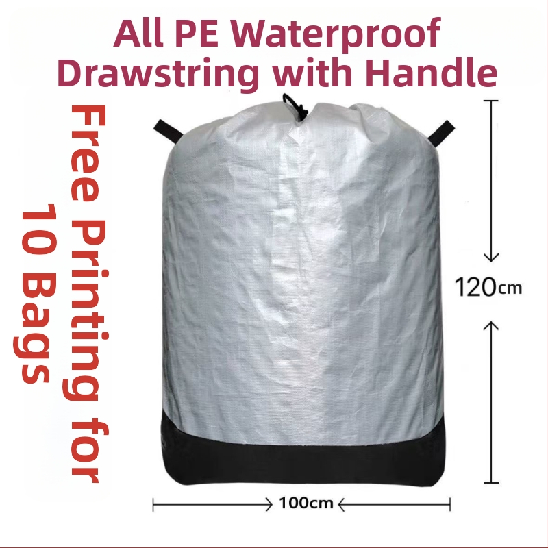 Prenosná skladovacia taška s malým uchom na šnúrku, vodeodolná PE zosilnená taška, odolná voči opotrebeniu pre expresný transfer (PP+PE film, kompozitná tkaná taška, nosnosť 1-50)