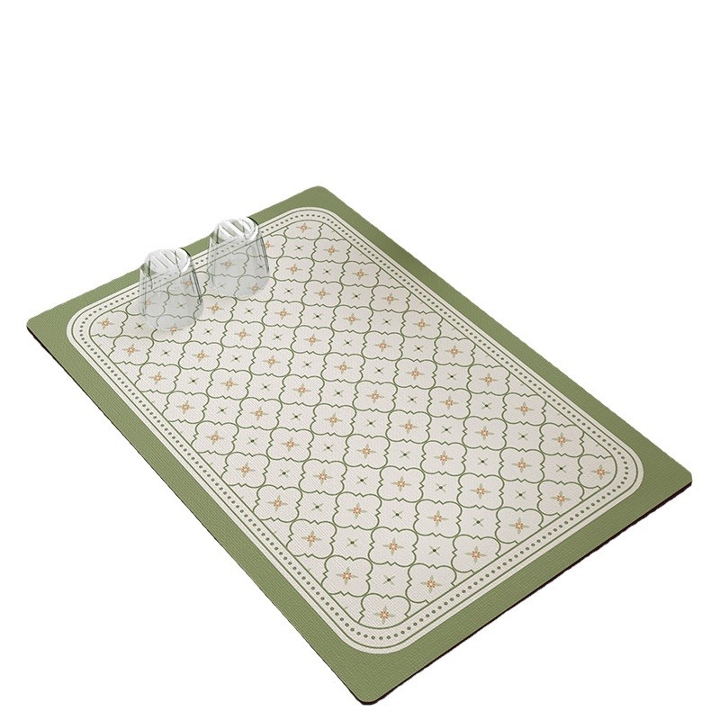 Covoraș pătrat pentru bucătărie, antiderapant, cu material absorbent diatom mud și izolație termică pentru tejgheaua de bar