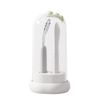 Lingură pentru hrănire a copiilor – cu vârfuri duble, oțel inoxidabil, stil simplu, potrivită pentru copii peste 3 luni