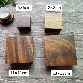 Diófából készült poháralátét, négyzetes és kerek formájú, modern minimalist dizájn teához és kávéhoz