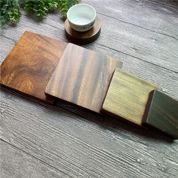 Diófából készült poháralátét, négyzetes és kerek formájú, modern minimalist dizájn teához és kávéhoz