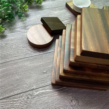 Diófából készült poháralátét, négyzetes és kerek formájú, modern minimalist dizájn teához és kávéhoz