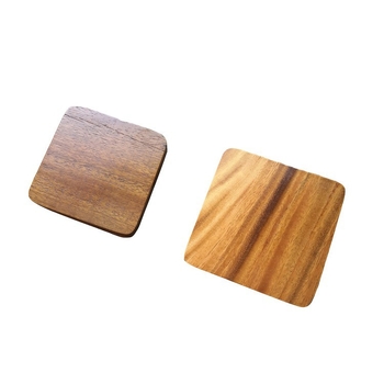 Diófából készült poháralátét, négyzetes és kerek formájú, modern minimalist dizájn teához és kávéhoz