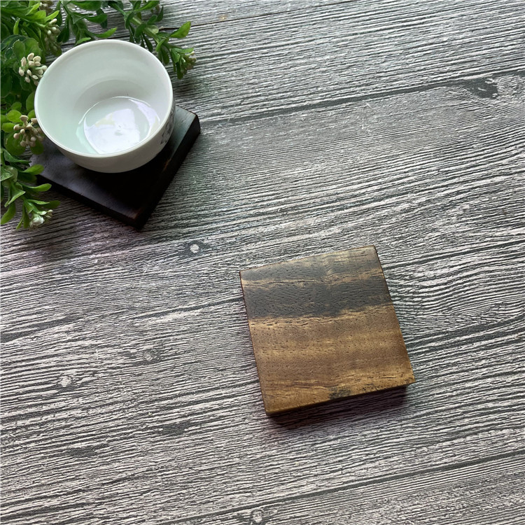 Diófából készült poháralátét, négyzetes és kerek formájú, modern minimalist dizájn teához és kávéhoz