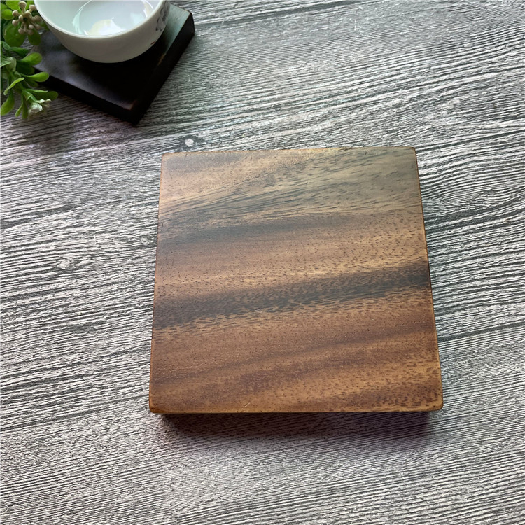 Diófából készült poháralátét, négyzetes és kerek formájú, modern minimalist dizájn teához és kávéhoz