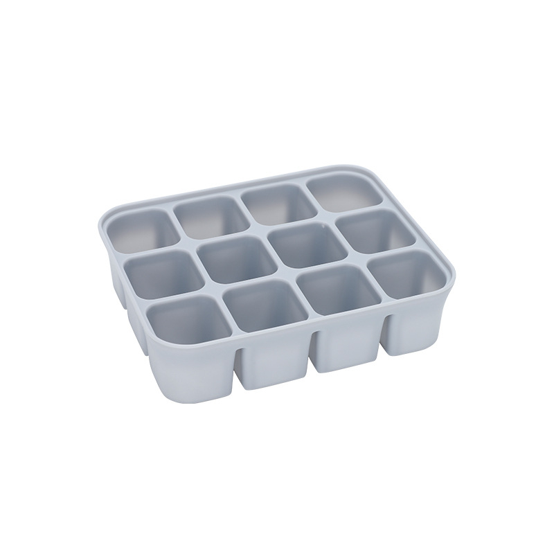 Șorț din silicon pentru cuburi de gheață pentru hrana bebelușilor și cutie de depozitare a alimentelor, anti-miros, silicon alimentar, sigur pentru congelator, stil minimalist, set de 1 bucată, potrivit de la 6 luni