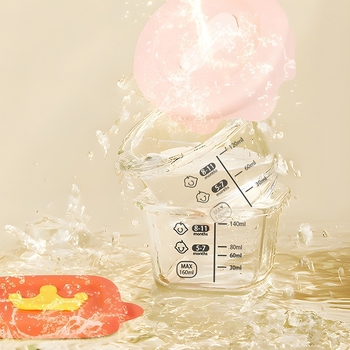 Vas de sticlă pentru hrana bebelușilor, pentru aburire și depozitare — set de 1 bucată, stil drăguț, potrivit de la 6 luni