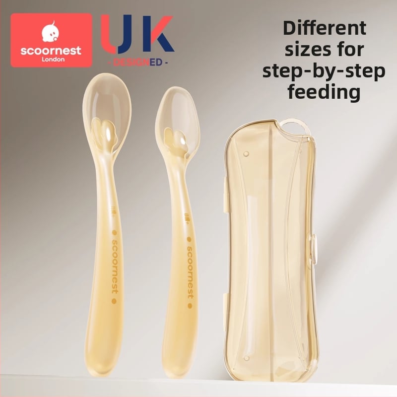 Бебешка силиконова лъжичка Scoornest/kechao – силикон, за новородени 0–6 месеца, минималистичен стил