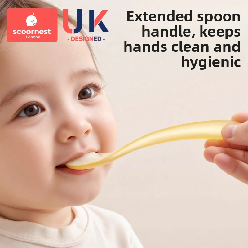 Бебешка силиконова лъжичка Scoornest/kechao – силикон, за новородени 0–6 месеца, минималистичен стил
