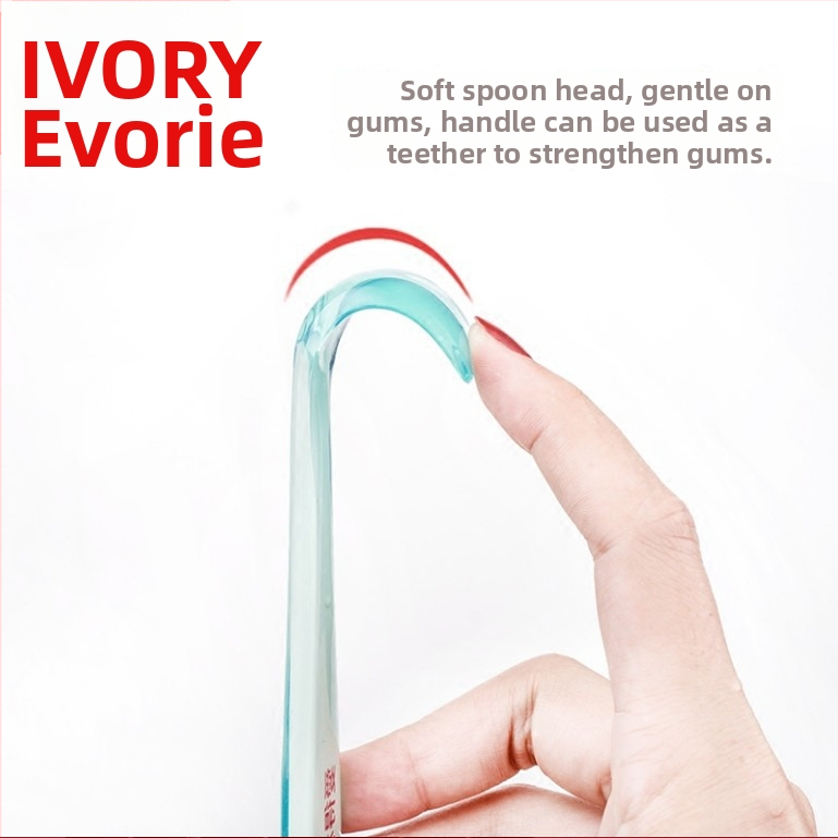 Aideli силиконова лъжица за бебета, изцяло силиконова, обучителна и мека, прост стил, подходяща за деца над 3 месеца